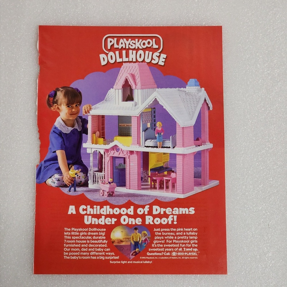 Vintage 1993 Playskool Dollhouse Print Ad 8x10 Original Magazine Clipping Art
